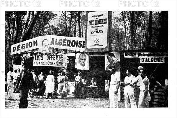 Postcard.  Festival organized by the Algerian Communist Party in Sidi-Ferruch