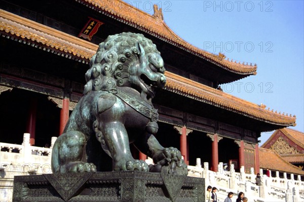 Bronze Lion in front of the Taihe Gate, the Forbidden City