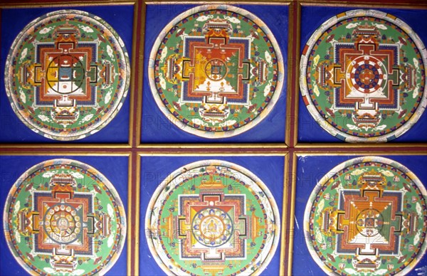 Fresco, mural painting at the foot of Potala Palace