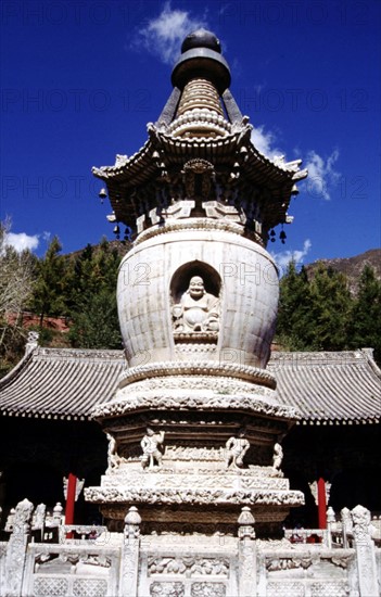 Mont Wutai, temple de Longquan, temple du Dragon Spring, pagode de pierre
