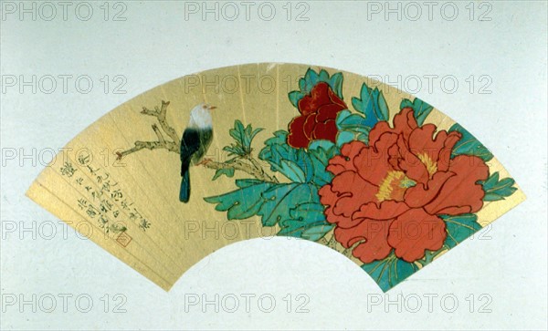 Painting on the covering of a fan