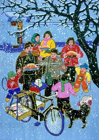 Chinese peasant's painting