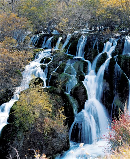 Nuorilang Waterfall, Jiuzhai Valley, Sichuan province China