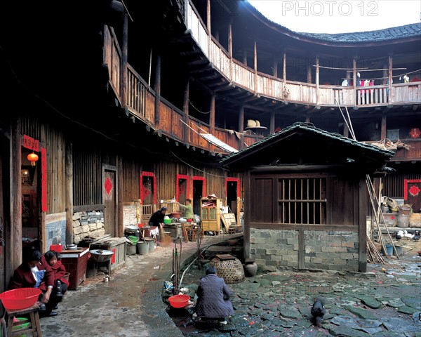 Village, Tu Builing, province du Fujian, Chine