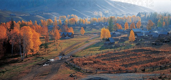 Village Baihaba, Comté de Habahe, province du Singkiang, Chine