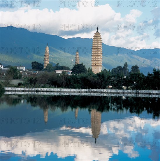Trois pagodes de Dali, province du Yunnan, Chine