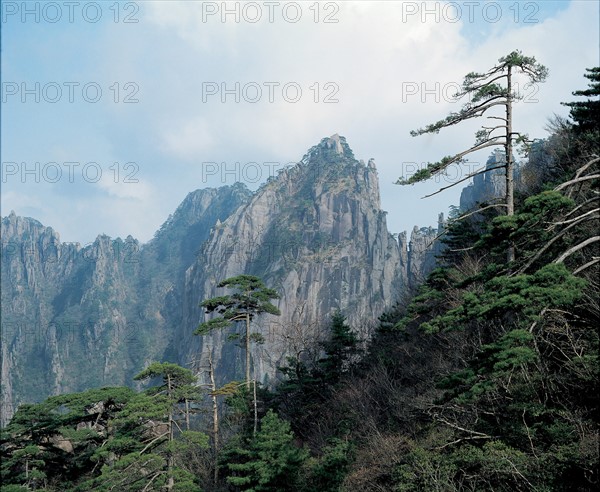 Le sommet de Shixin du Mont Huangshan, Chine