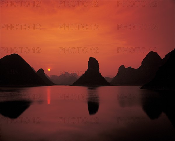 Coucher de soleil, Chine