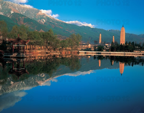 Three Towers of DaLi in Yunnan Province, China