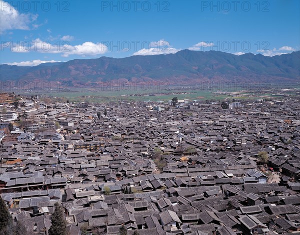 Vue aérienne de toits, Chine