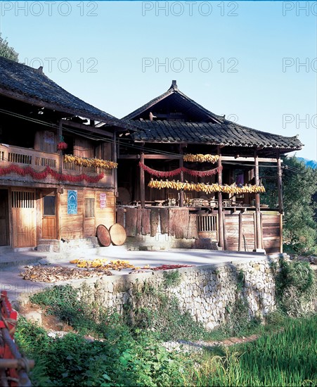 Habitations, province de Guizhou, Chine