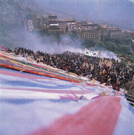 Le rouleau de Bouddha déroulé au soleil, Chine