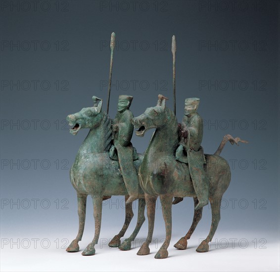 Bronze cavalry with spear