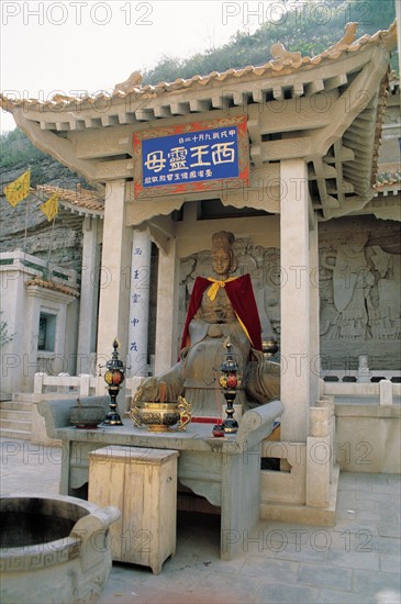 Statue de Xi Wangmu (la reine mère de l'Ouest), Wangmugong, Gansu