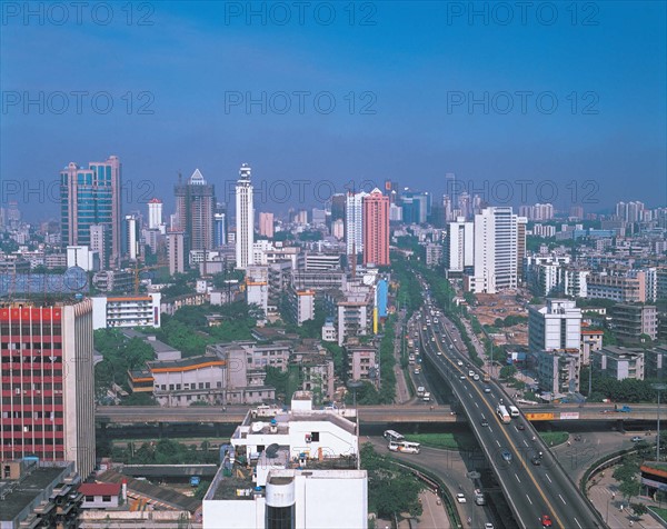 The skyline of Shenzhen, China