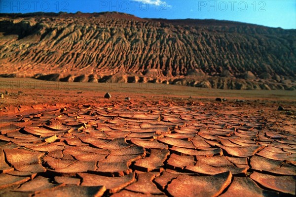 The Flaming Mountains in Sinkiang, China