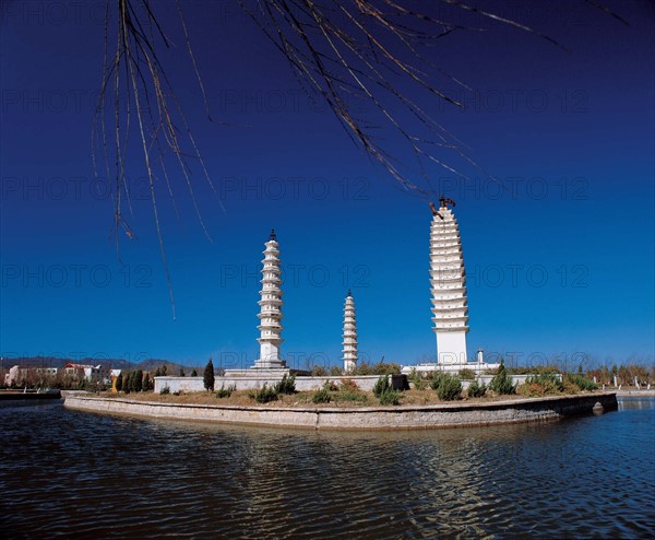 Three Pagodas in Chongsheng Temple in Dali, Yunnan, China