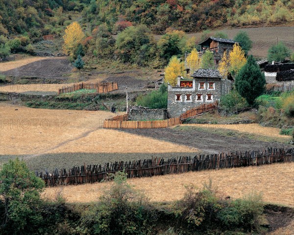 Tibetan dwelling in Aba,Sichuan, China