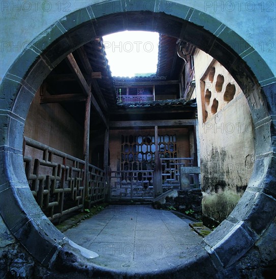 The classic architecture--Moon Gate of people's residence in Shexian County,Anhui Province,China