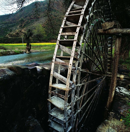 The mill wheel in Xiuning County,Anhui Province,China