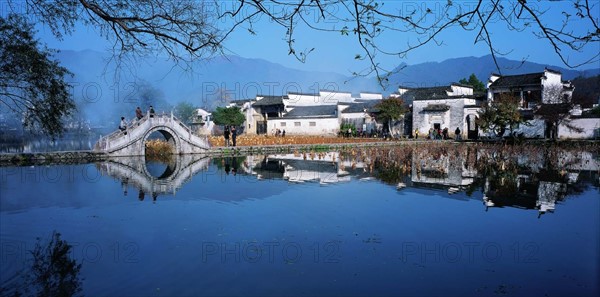 The landscape of Nanhu Lake,Hongcun Village,Yixian County,Anhui Province,China