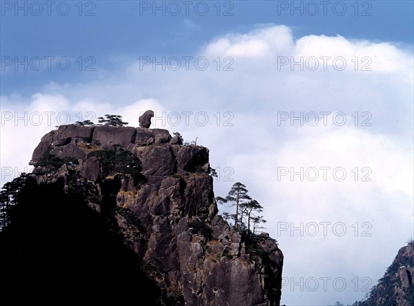 Scenery, Mt. Huangshan,China “Stone Monkey Watching the Clouds”