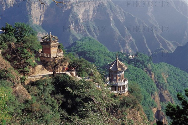 The pavilions on Kongtong Mountain,Pingliang,Gansu Province,China