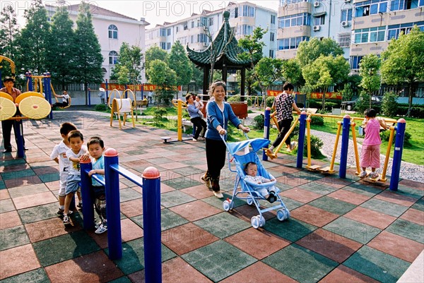 A garden in Zhangjiang residential buildings of Zhangjiang,Shanghai,China