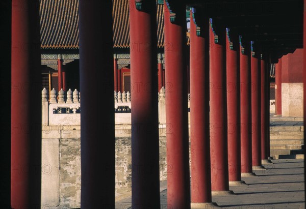 The red columns of the Forbidden City,Beijing,China