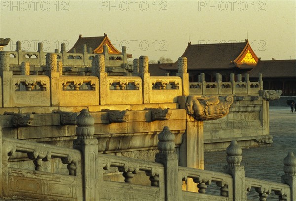 The white marble balusters of the Forbidden City,Beijing,China