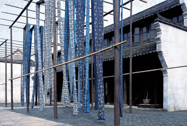 A battik workshop,Wuzhen Town,Zhejiang Province,China