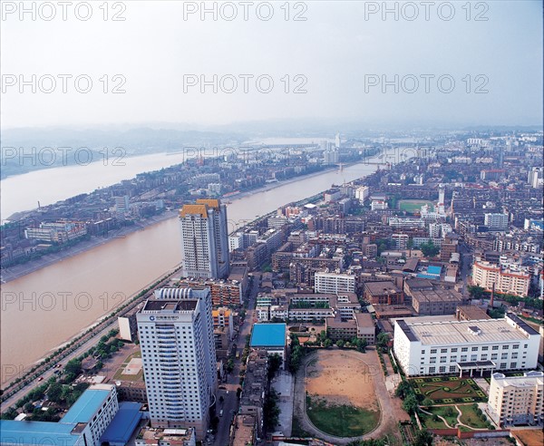 the bird view of Sanjiang,Yichang,Hubei Province,China