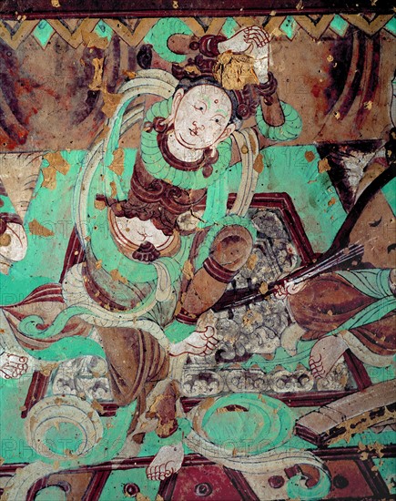 A fresco at Cave 112,Mogao Grottoes,Dunhuang,Gansu Province,China