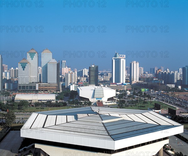 The skyline of Tianhe district,Guangzhou,China