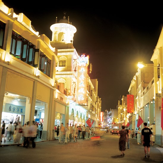 The nightscape of Xiajiu Road,Guangzhou,China