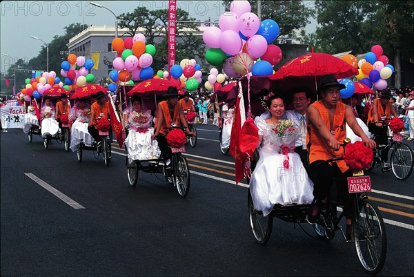 The jinrick-shaw wedding,Beijing,China