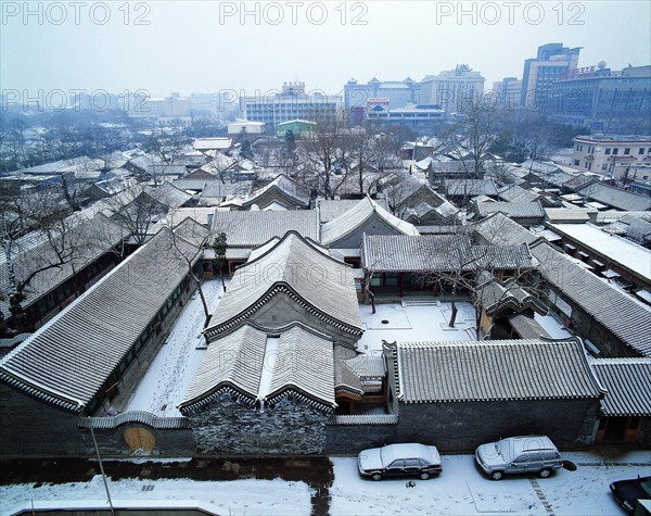 Snowscape of Liangguochang Hutong,Beijing,China