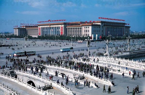 Jinsui Bridge and The People's Congress Hall on Tian An Men Square,Beijing,China