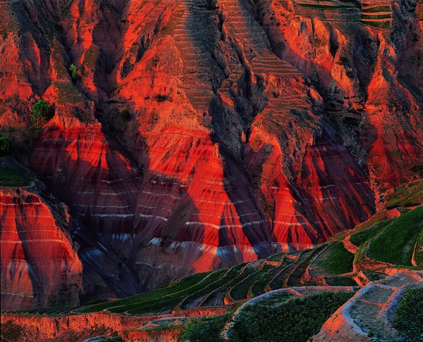 Dongxiang terraced field in Gansu,China