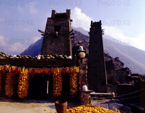 A cottage lived by Qiang ethnic, Sichuan,China