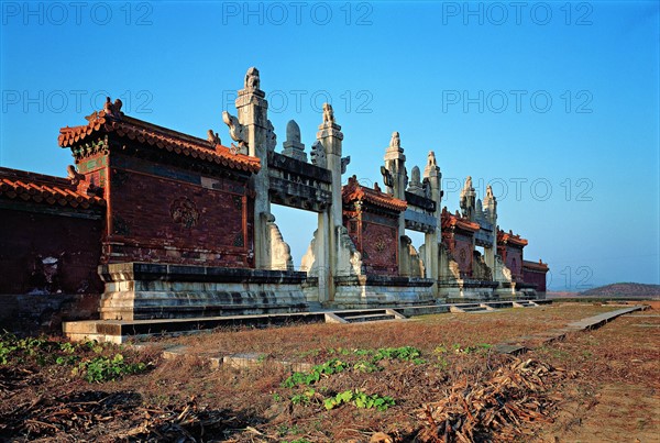 Dragon and phoenix arch in Mu Tomb of Western Qing Tombs,Hebei,China