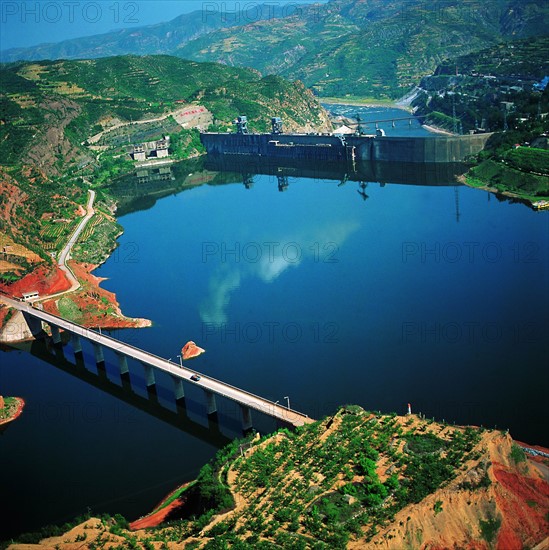 Sanmenxia reservior on Yellow River,Henan,China