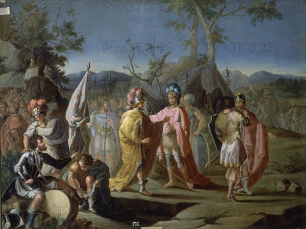 Ximeno y Planes, Meeting Between two War Leaders with Warriors