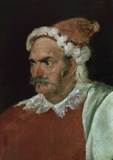 Velázquez, The Buffoon Don Cristobal de Castañeda y Pernía (detail)