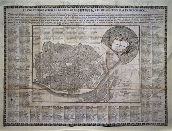 Plan topograhique de Séville et des environs