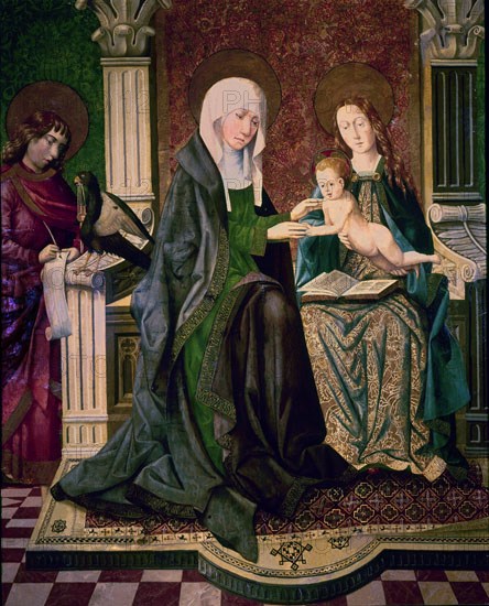 The Blessed Virgin and her child, Saint Jean the Evangelist and Saint Anne