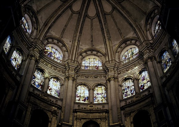 Vitraux et coupole de la cathédrale de Grenade