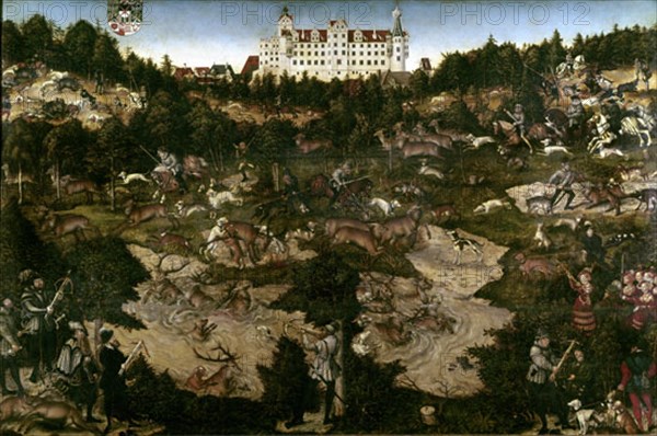 Cranach the Anciant, Hunt organized for Charles V at Torgau castle