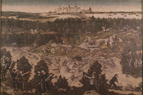 Cranach l'Ancien, Partie de chasse en l'honneur de Charles V au château de Torgau