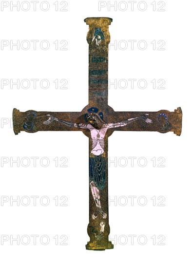 Roman altar cross decorated with enamel